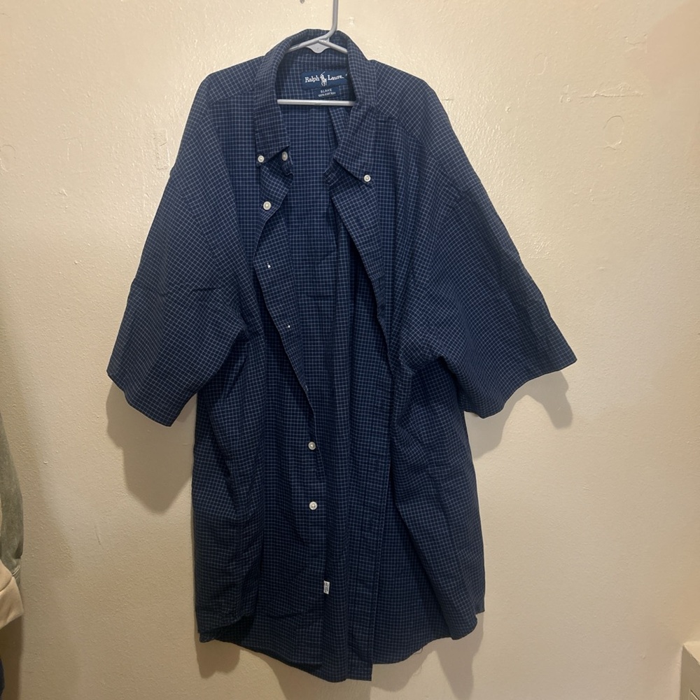 Ralph Lauren Blue Checkered Cotton Shirt